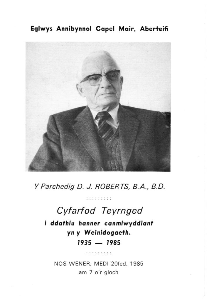 Revd D. J. Roberts celebrates 50 years in the ministry